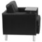 Emma and Oliver Guest Chair with Tablet Arm, Tall Chrome Legs and Cup Holder